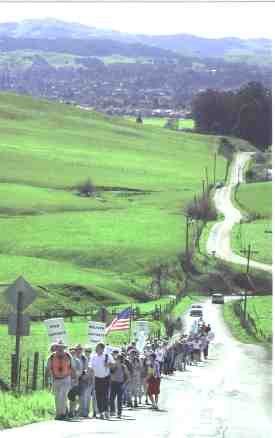 Press Democrat photo of February 2002 walk to Lafferty Park